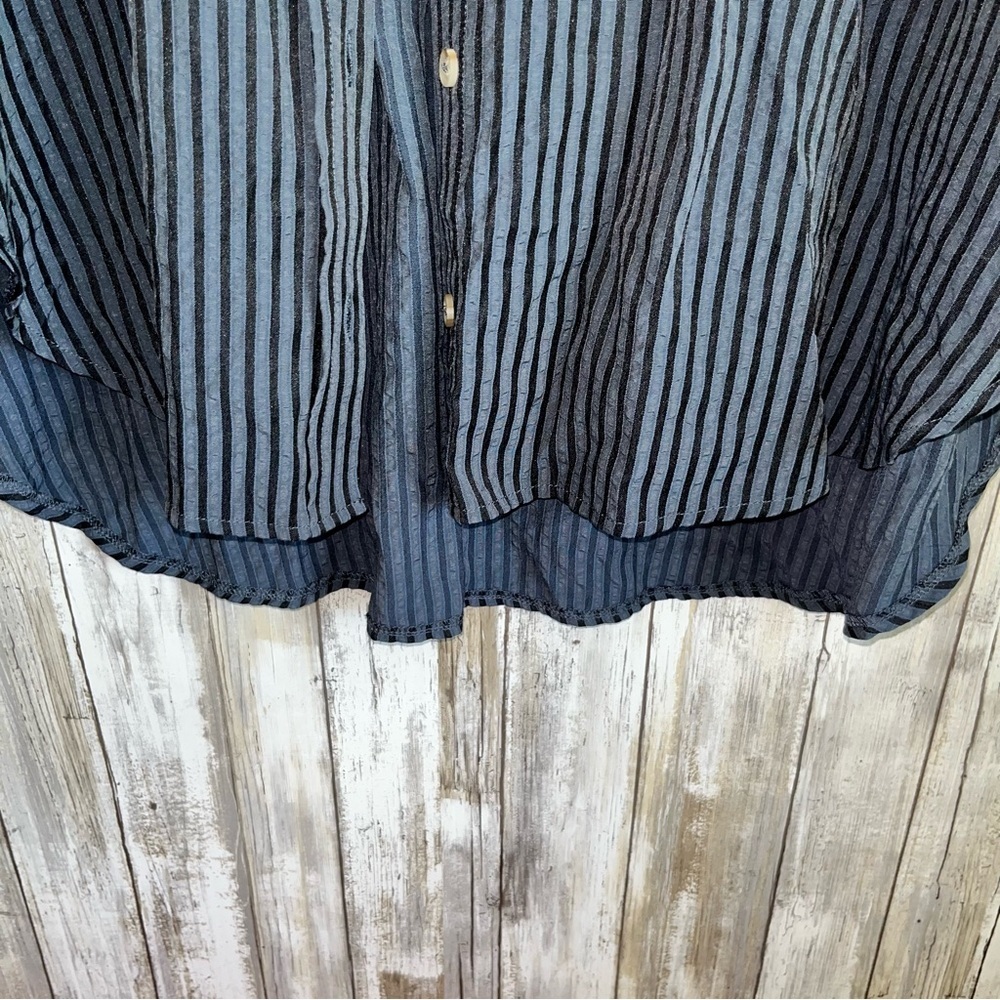 Entro Blue & Black Oversized Button Down - Picture 3 of 6